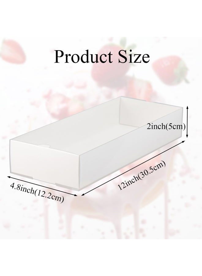 RomanticBaking 20PCS Strawberry Boxes Cookie Boxes Bakery Boxes Treat Boxes for Christmas Valentine's Wedding(12"x4.8"x2") - Image 2