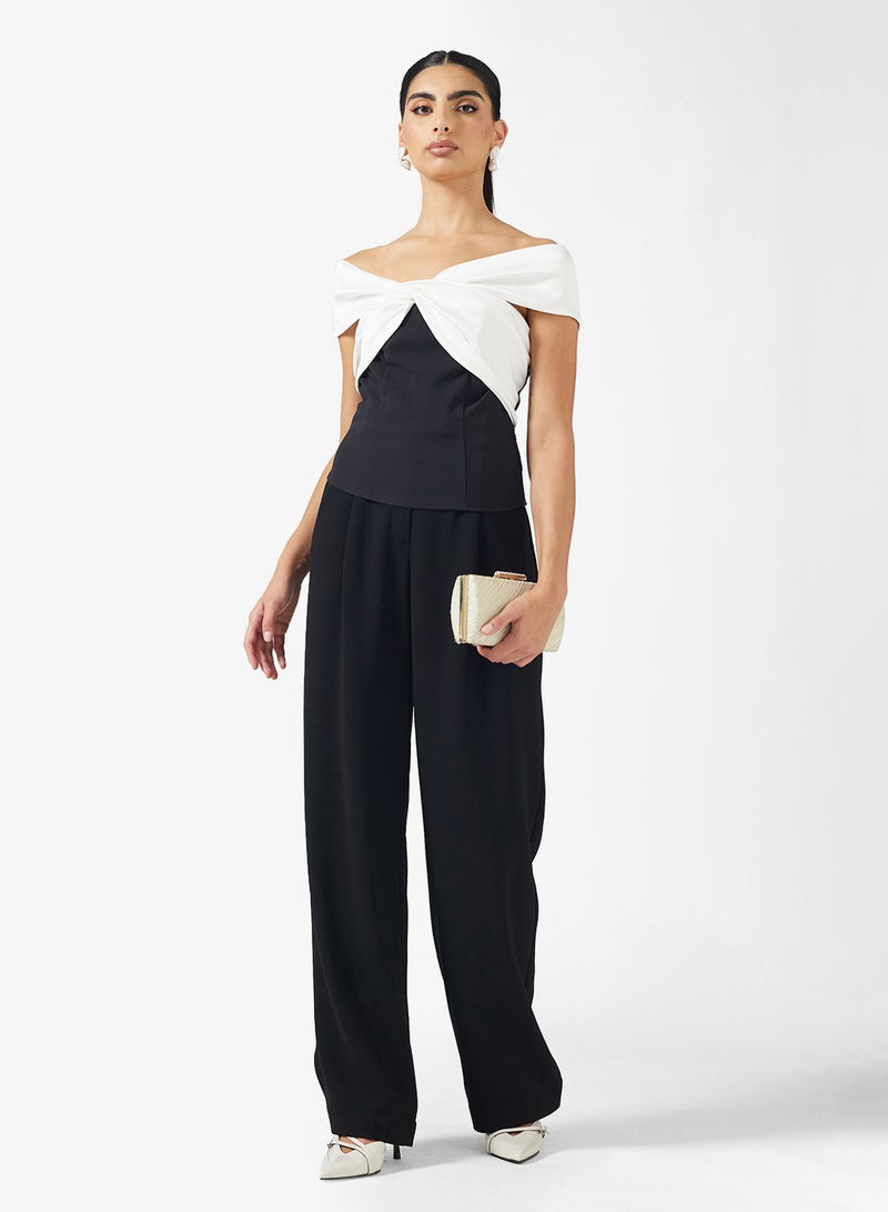 ELLA Contrast Toned Draped Top - Image 4