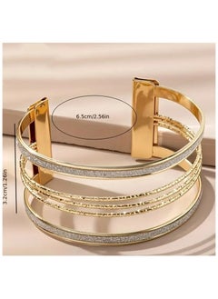 Goolsky 1pc Multi Layers Open Bangle Bracelet Vintage Style Metal Hand Bangle Jewelry Accessory  - Image 4