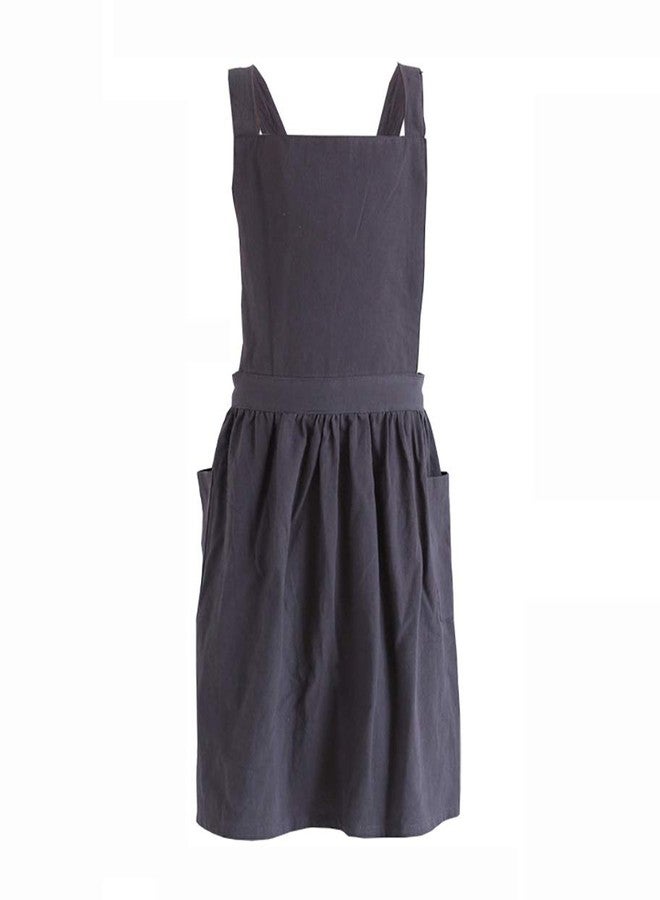 losofar Children Cotton Apron Japanese Style Bib Home Clothes Painting Soft Comfort Pinafore Apron for Girls Boys (darkgrey, 23.2"x25.9") - Image 1