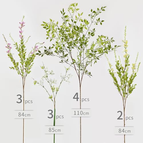 MISSPIN Artificial Flowers with Greenery Stems Faux Plants Indoor Branches for Tall Vase Ultra-Realistic, 12 Pcs Wedding Centerpieces, Home Decor & DIY Bouquets - Image 2