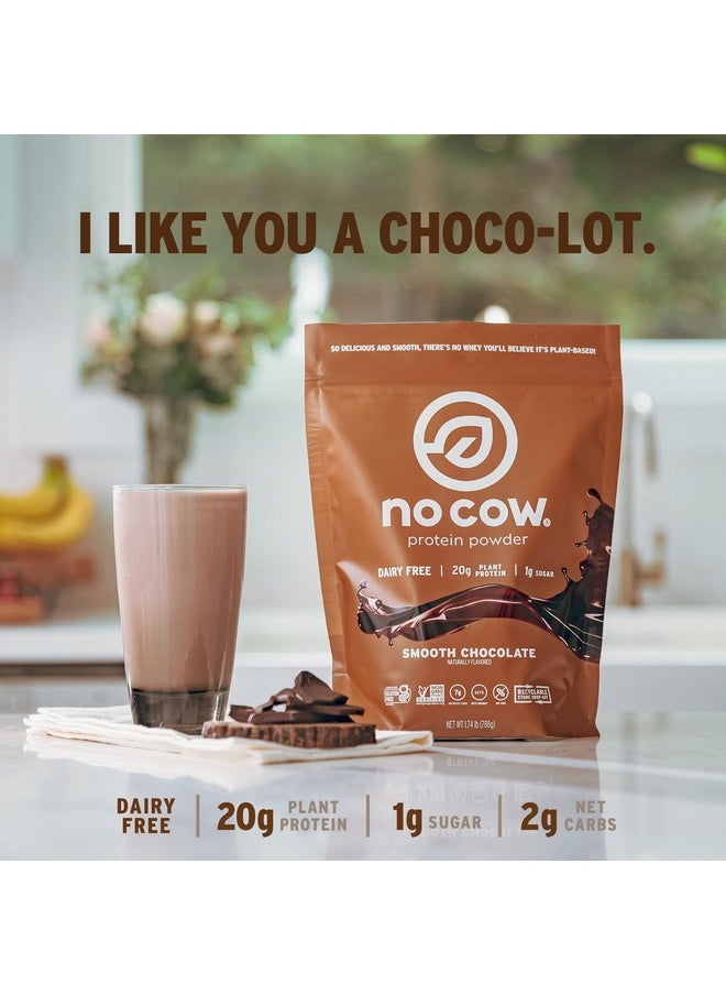 No Cow - Vegan Protein Powder Chocolate 20G Plant Based Protein Recyclable Bag Dairy Free Soy Free No Sugar Added Keto Friendly Gluten Free Naturally Sweetened Non Gmo Kosher 1.74 Pound - Image 1