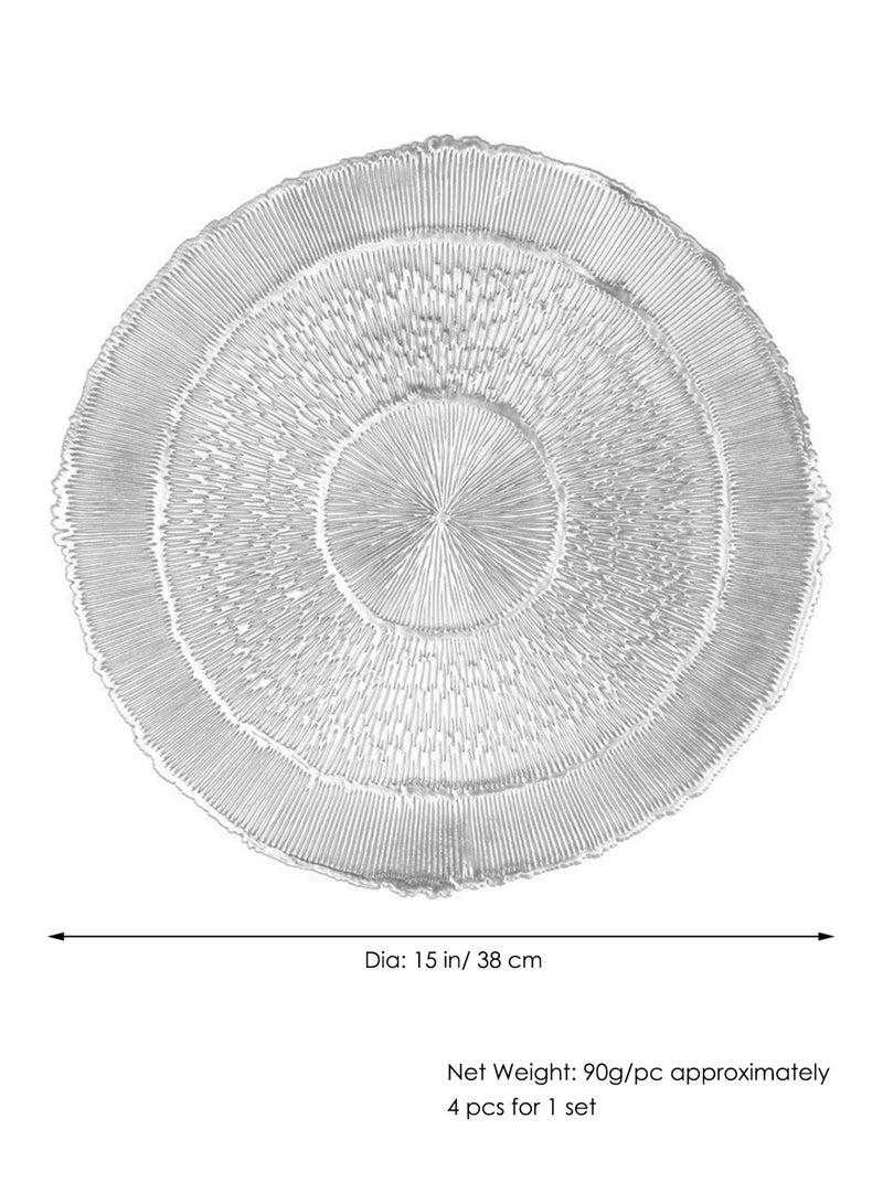 DB Innov. Silver Metallic Firework Placemats, 4 Pcs Vinyl Cutout Placemats, Non-Slip Stain Heat Resistant Place Mats for Dining Table, 15x15 Inch - Image 2