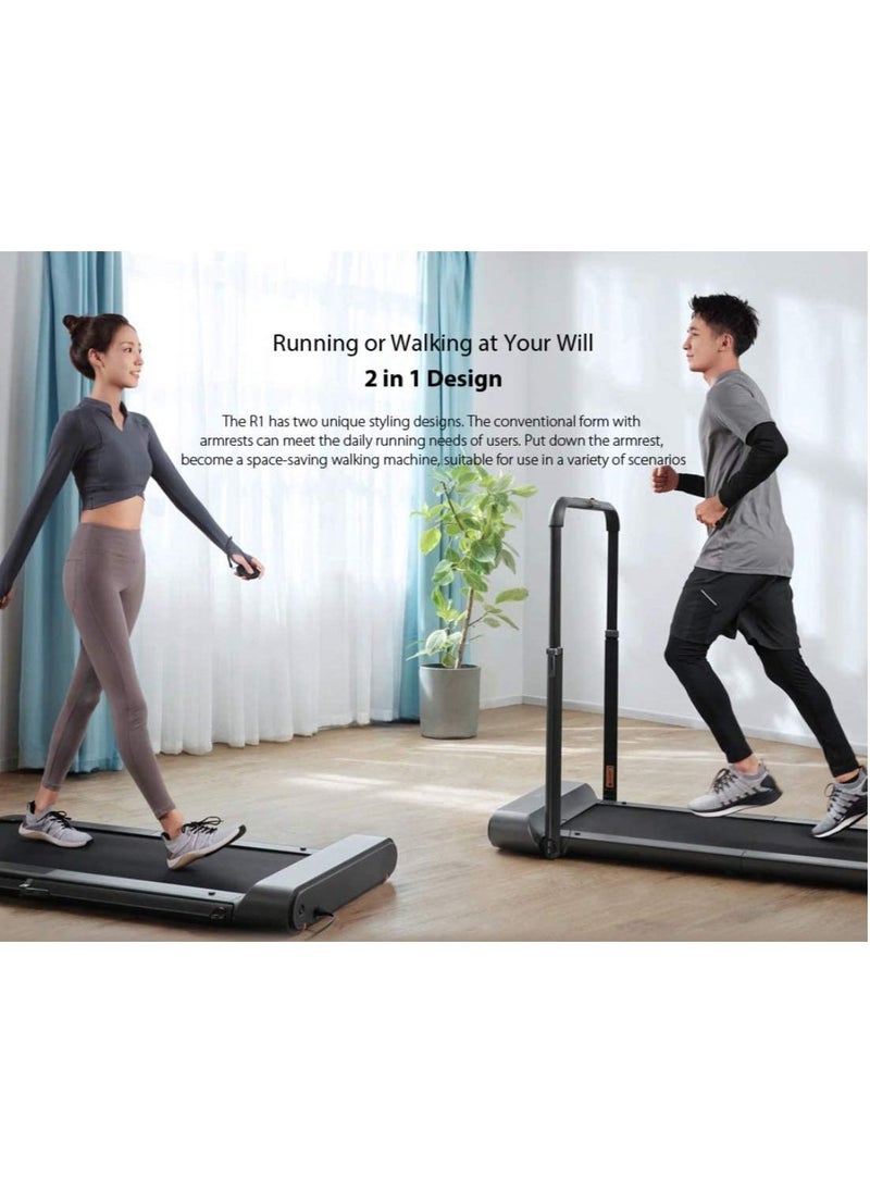 WalkingPad Kingsmith R1 Pro Treadmill Foldable Running Walking Pad with Remote Control | speed 0.5-10 km/h | Walking in the Office, Home |Quiet Operation | English Version, Black