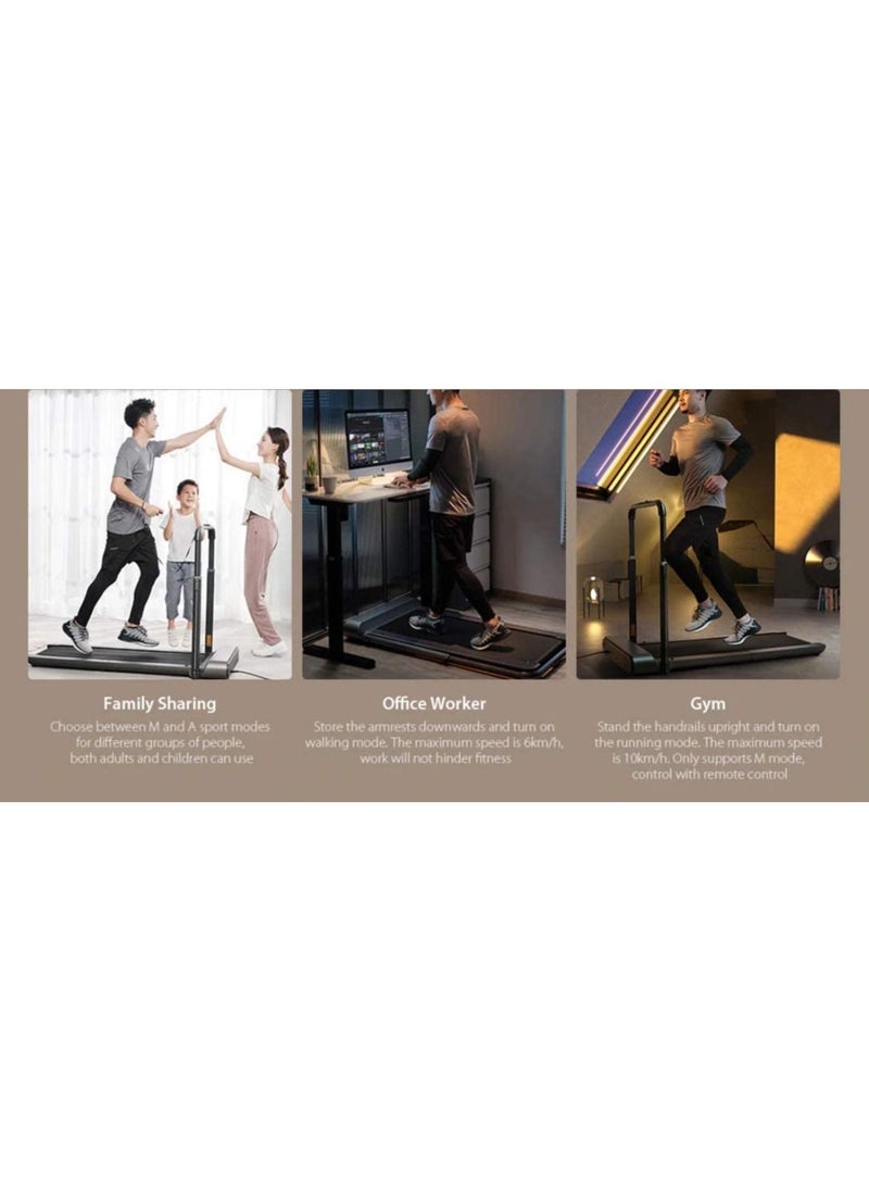 WalkingPad Kingsmith R1 Pro Treadmill Foldable Running Walking Pad with Remote Control | speed 0.5-10 km/h | Walking in the Office, Home |Quiet Operation | English Version, Black