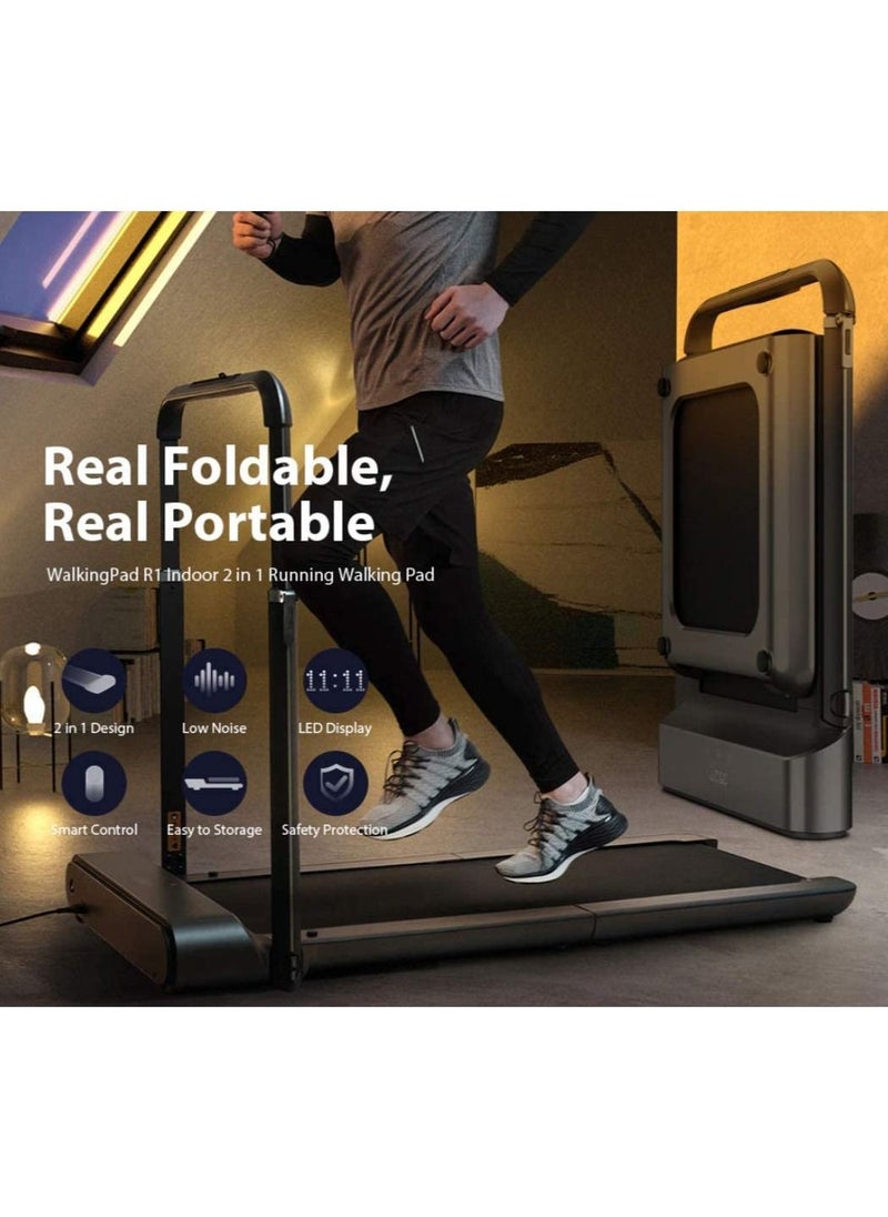 WalkingPad Kingsmith R1 Pro Treadmill Foldable Running Walking Pad with Remote Control | speed 0.5-10 km/h | Walking in the Office, Home |Quiet Operation | English Version, Black