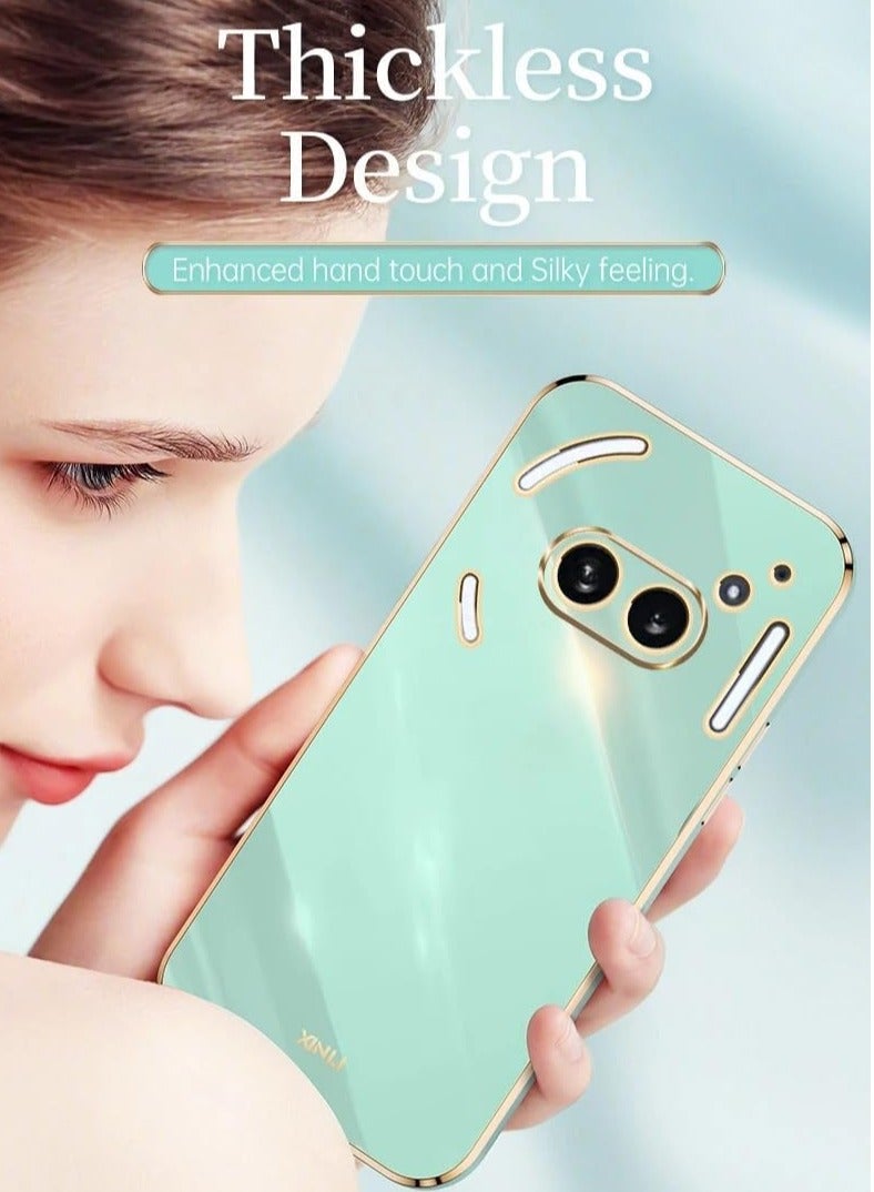 غطاء متوافق مع هاتف Nothing Phone (2a) Plus 5G، غلاف هاتف مرن من TPU مع إطار مغطى بطبقة معدنية، يوفر حماية فائقة النحافة مع حاجز مضاد للصدمات. - Image 2