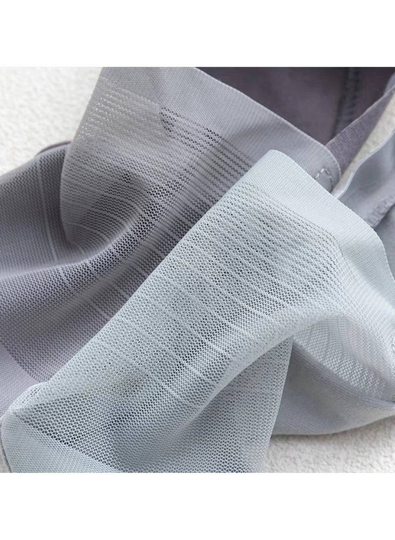 جوارب قارب رجالي من الحرير الجليدي للرجال جوارب سيليكون صيفية غير قابلة للسقوط بكعب غير مرئي جوارب قصيرة منخفضة القطع وبدون أثر جوارب رجالية رقيقة وقابلة للتنفس 5 أزواج - Image 3