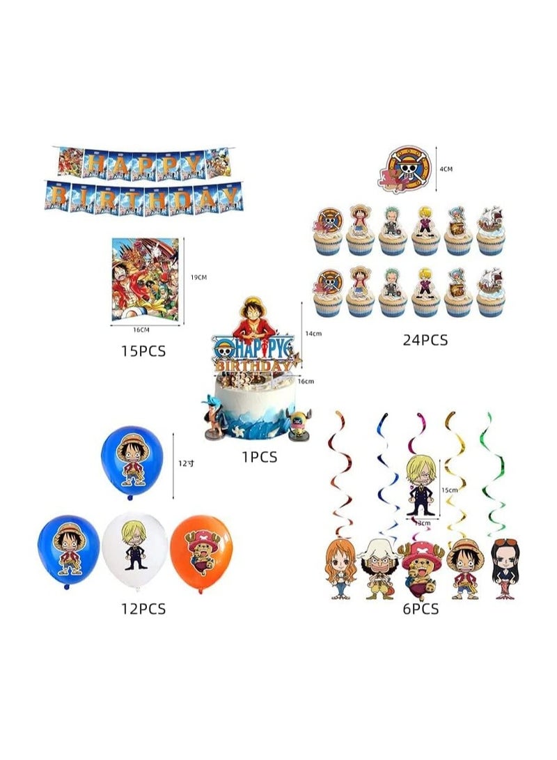 general Anime Birthday Decorations Party Supplies Party Gifts include Happy Birthday Banners, Cake Decorations, Balloons, Cake Decorations, Anime Decorations for Teens for Men - Image 5