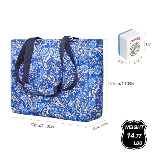 GUSTARIA American Mahjong Game Set Mahjong Tile Set with 166 Numbered Large Tiles 15 Blue Mahjong Tiles Set with Blue Carrying Bag - Image 5