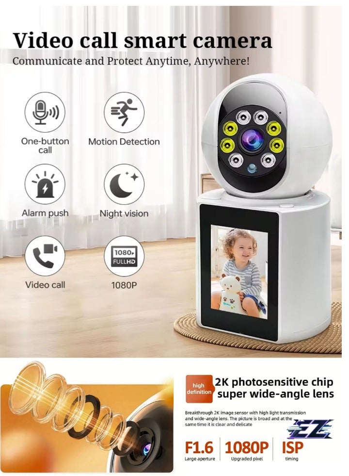 ELTRAZONE Home Office Security Camera – Full HD 1080P WiFi Surveillance with Two-Way Video Calling, 350° Motion Detection, Night Vision, and 32GB Card - Image 2