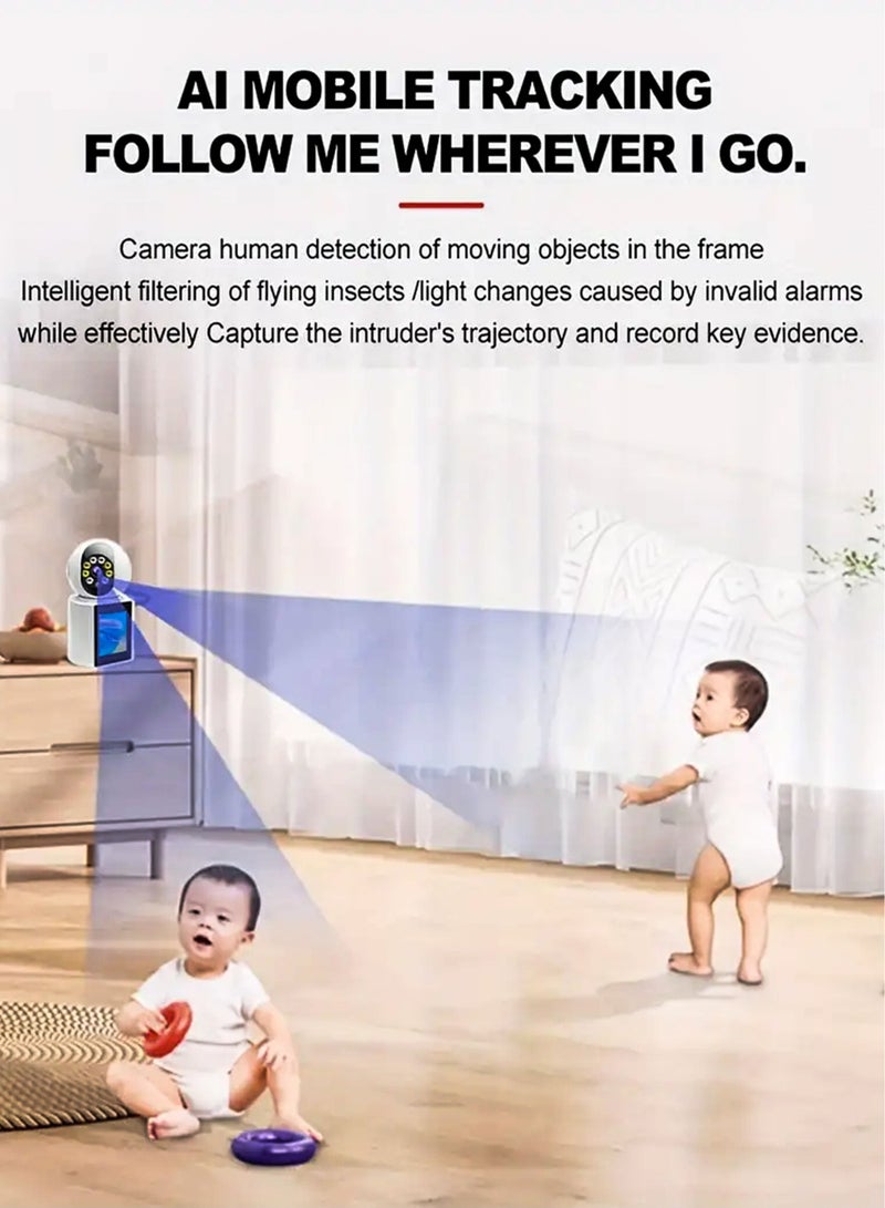 ELTRAZONE Home Office Security Camera – Full HD 1080P WiFi Surveillance with Two-Way Video Calling, 350° Motion Detection, Night Vision, and 32GB Card - Image 4