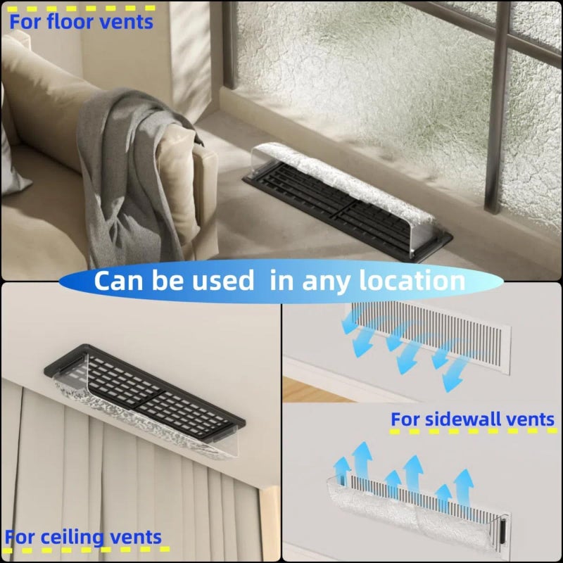 LAMAY 9-15.5 Inch Adjustable Air Vent Deflectors, 2 Pack Clear Magnetic Air & Heat Deflector for Sidewall, Ceiling Registers and Vents - Image 5