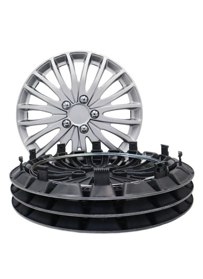 EMTC Pack of 4 EM-3147 Taiwan Wheel Cover | 16" Inch | Silver Universal Nested Style  - Image 4