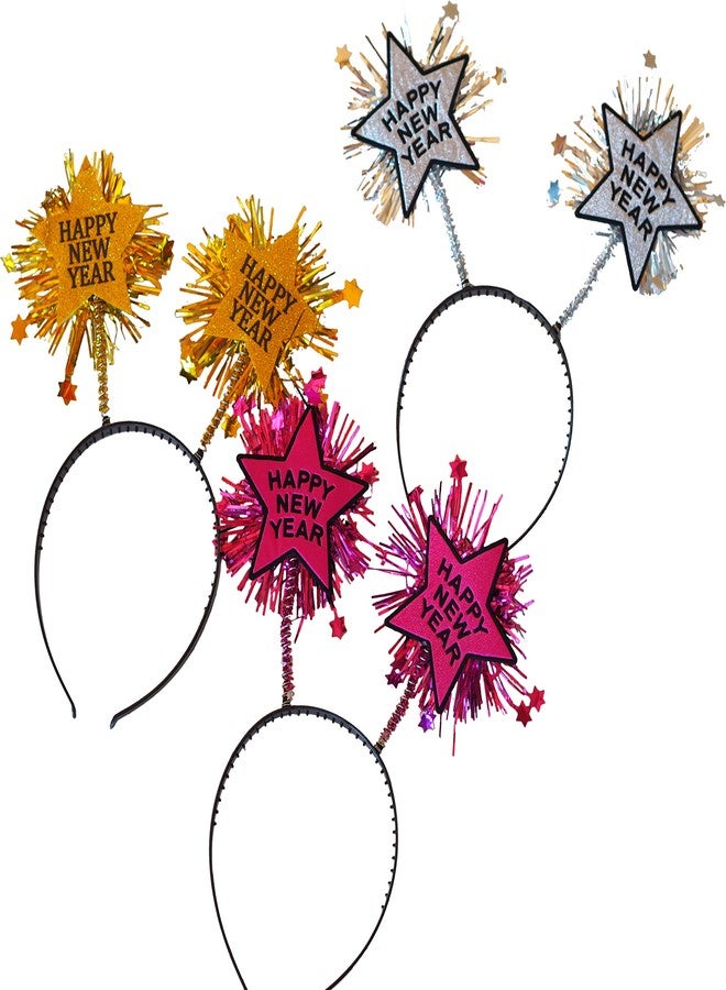 Partay Shenanigans New Year's Eve Headbands - 12 Pack Silver Gold Pink Happy New Year Party Headbands for NYE Countdown Party - Image 1