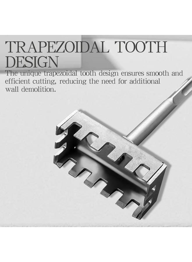 Roioiow 86 Junction Box Square Hole Punch Tool - Heavy-Duty Electric Hammer Drill Bit with Trapezoidal Teeth, No-Wall-Damage Quick-Cut Chisel for Electricians & Concrete Walls - Image 3