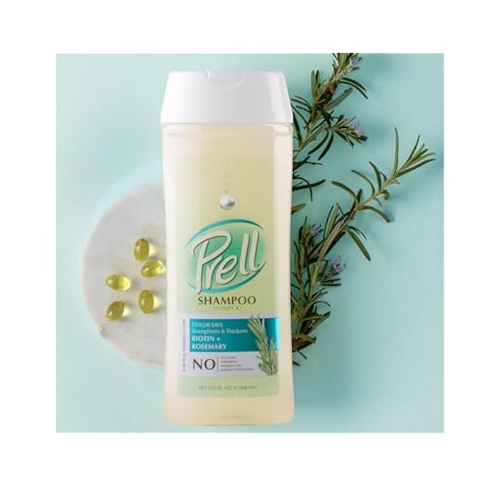 Prell Biotin & Rosemary Shampoo – Strengthens & Thickens Fine Damaged Hair | Color-Safe Formula | 13.5 fl oz | Pack of 2 - Image 3