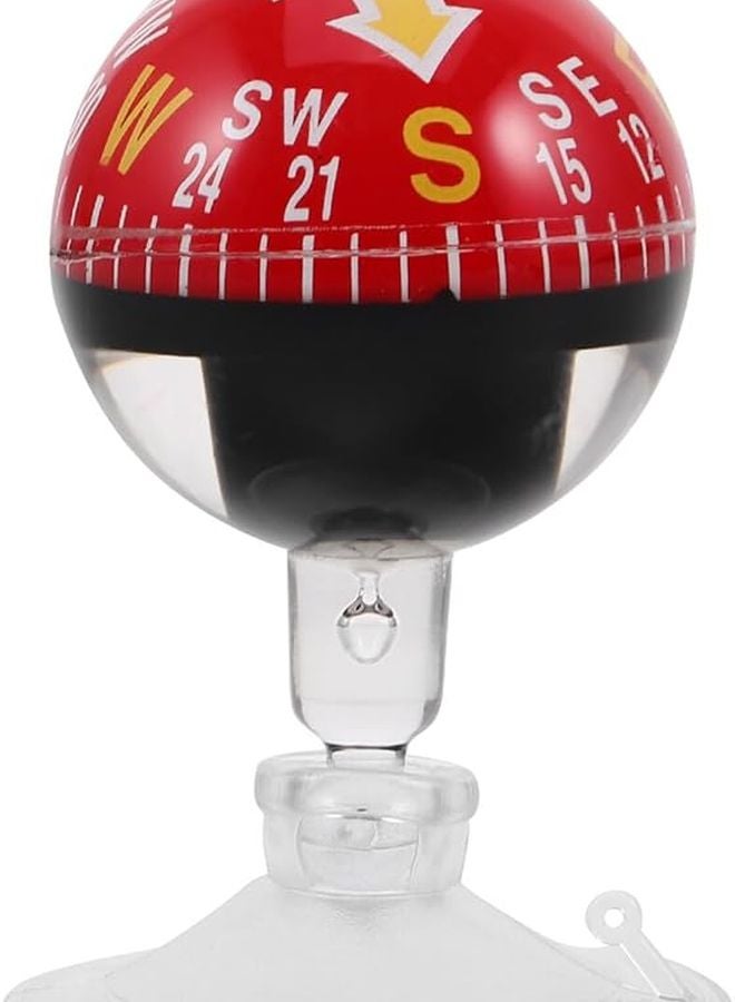 Red Portable Car Dashboard Compass with 38mm Plastic Suction Cup for Vehicle and Boat - Image 1