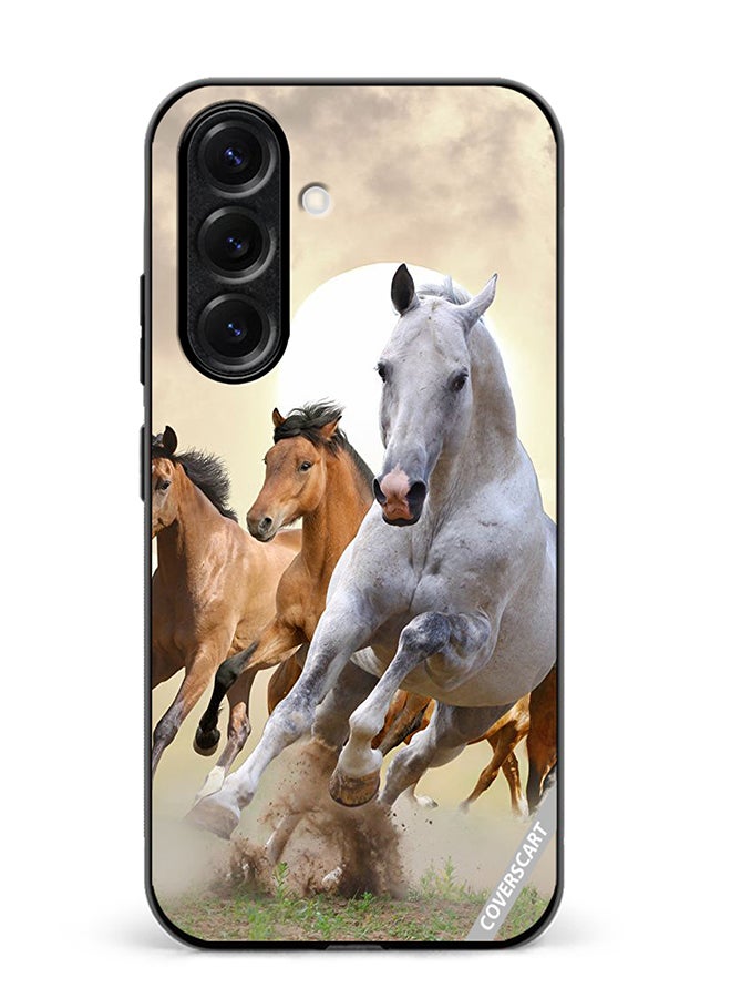 VR CREATIVE Protective Case Cover For Samsung Galaxy S25 Running Horses Design Multicolour