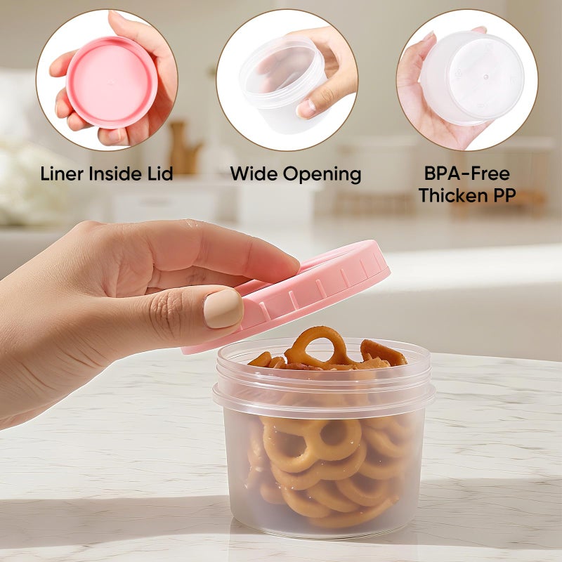 ASEVAT 4oz 6Pack Small Food Containers with Lids Salad Dressing Container Reuseable Snack Container Plastic Jar Freezer Storage Jars, Leakproof/Microwave/Dishwasher Safe - Image 4
