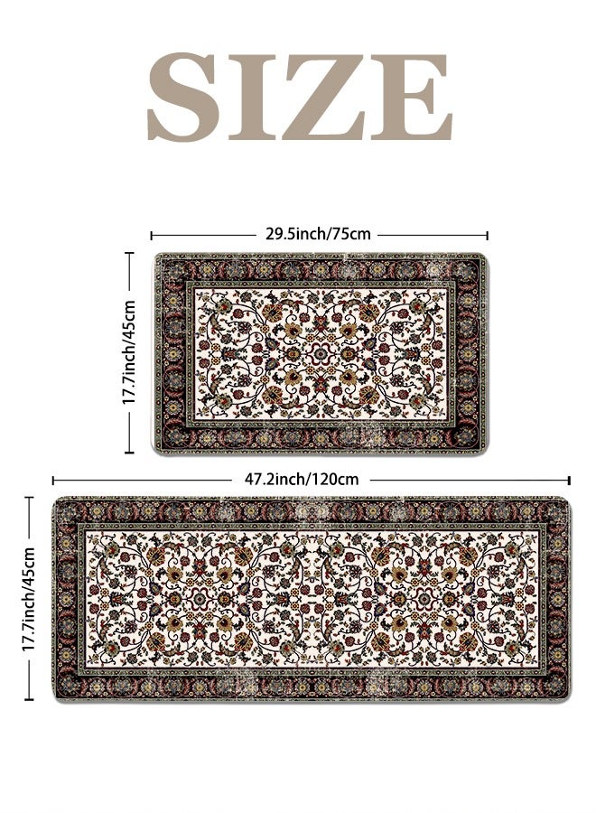 2 PCS Kitchen Floor Mats Rugs Set, Cushion Floor Carpet, Waterproof, Oil Resistant and Anti-Fatigue PU Standing Mat for Kitchen, Floor, Office, Sink, Laundry 45*75CM+45*120CM - Image 4