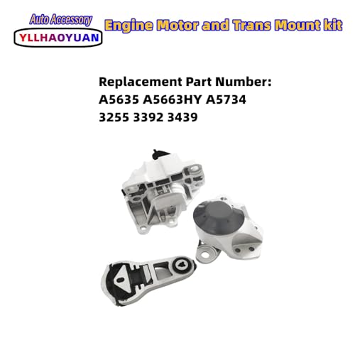 Yllhaoyuan Engine Motor Mount Set 3Pcs Compatible with Explorer 2011 2012 2013 2014 2015 3.5L NA Engine Automatic Trans A5635 A5663HY A5734 3255 3392 3439 - Image 3