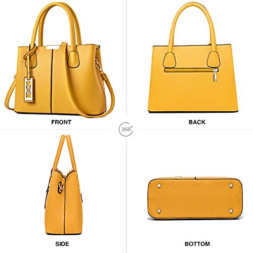 COCIFER Purses and Handbags for Women Shoulder Tote Bags Top Handle Satchel (lemon) - Image 3