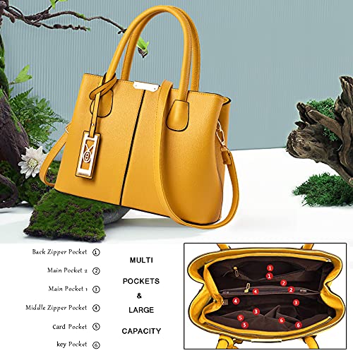 COCIFER Purses and Handbags for Women Shoulder Tote Bags Top Handle Satchel (lemon) - Image 5