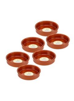 Regas Spanish Round Clay Dish Handmade Mud Multipurpose Kitchen Dining Tableware Natural Mud Pot Brown Color 6Pc Set  - Image 3