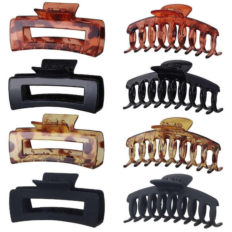 laxizar Claw Clip Hair Clip 8 Pack 43 Inch Rectangular Hair Clips for Women Girls Large Hair Jaw Clips Hair Clamps