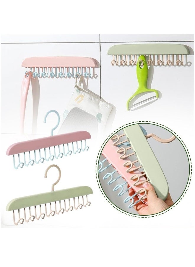 Anti Slip Multi Hook Coat Rack, 4Pcs Space Saving Hangers with 8 Hooks, Wall Mount Coat Hanger, 360° Swivel Multifunctional Lingerie Vest Sling Rack,Closet Organizer for Underwear  - Image 5