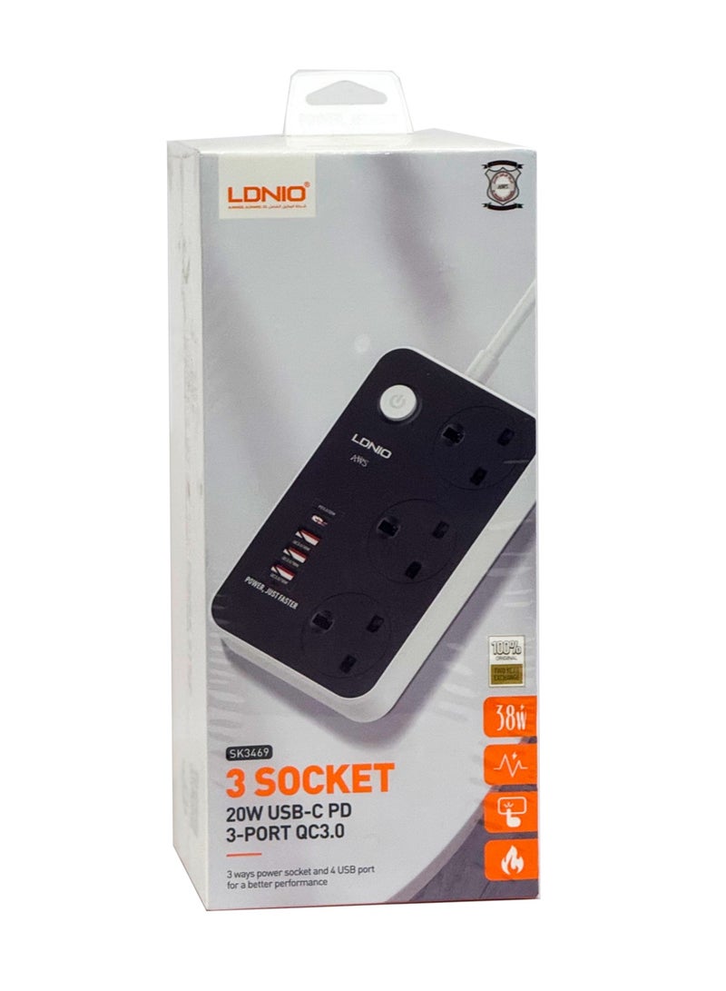 Ldino Ldnio 5M fireproof electrical connection with three plugs and a PD port - Image 1