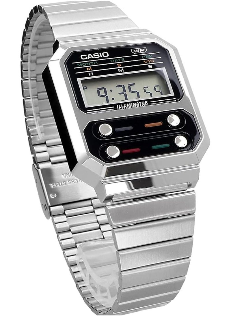 Casio A100 Series Men's Digital Wristwatch, Reproduction Design, Overseas Model A100WE-1A