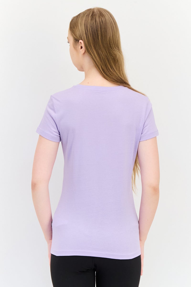 PUMA تي شيرت رياضي نسائي بشعار العلامة التجارية، خارجي، بنفسجي - Image 4