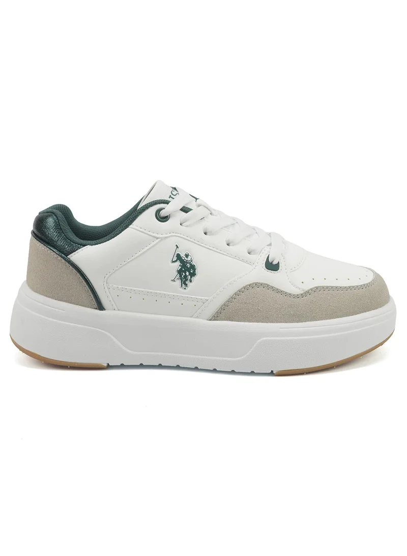 Women's White Sneakers - Bold Rugged Style with Durable Sole for Outdoor Wear