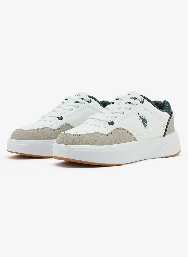 يو اس بولو اسن أحذية رياضية نسائية بيضاء بأسلوب جريء ومتين بنعل قوي للاستخدام الخارجي - Image 4