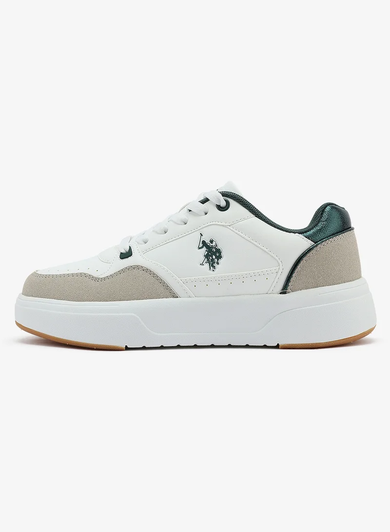U.S. Polo Assn. Women's White Sneakers - Bold Rugged Shoes with Style and Durable Sole for Outdoor Wear