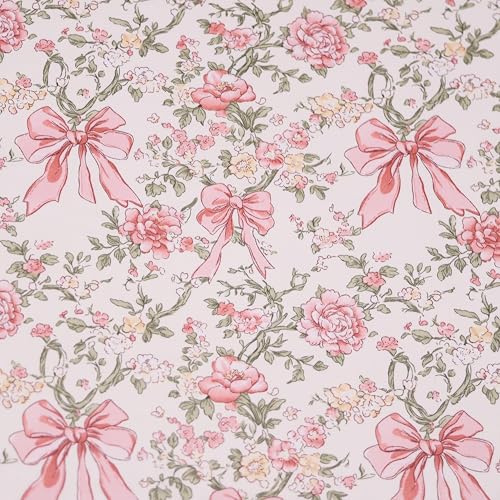 Hanjunzhao 14Pcs Valentines Bow Print Cotton Fat Quarters Fabric Bundles 18 x 22 Inch for Quilting, DIY Bowknot, Hair Accessories, Gift Wrapping, Holiday Valentine Party Home Décor, and Crafts (Bows) - Image 4