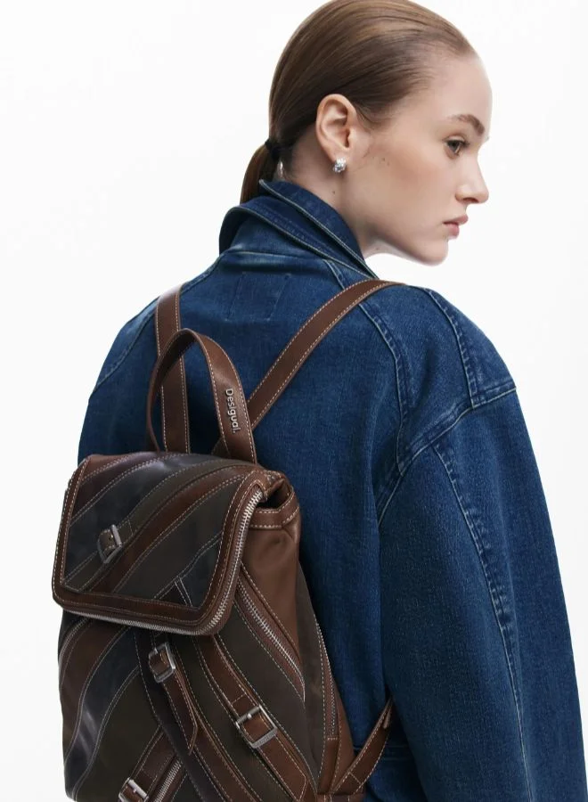 DESIGUAL Small backpack with straps and zippers