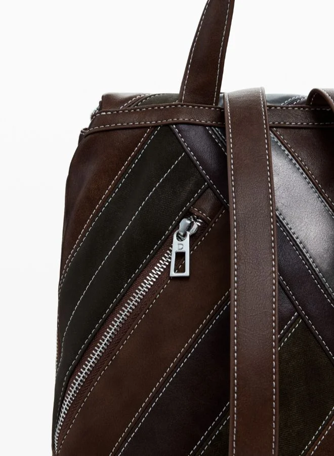 DESIGUAL Small backpack with straps and zippers