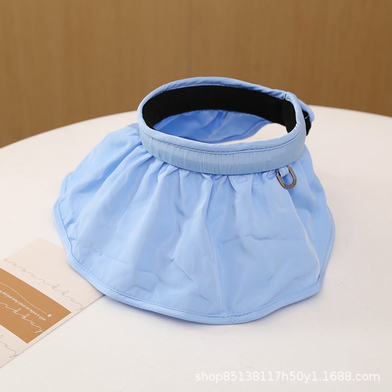 Childrens empty top sun hat boys and girls hat summer headband sun hat baby sun hat parent-child shell hat tideLight plate shell cap-Blue Light plate shell cap-Blue