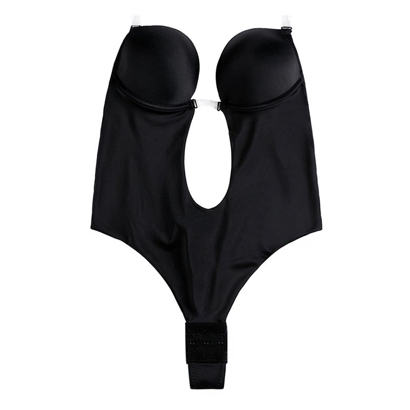Cross-border hot selling underwire one-piece underwear bra body shaper comfortable sexy thin female body shaper one-piece black 42 (3XL) - Image 1