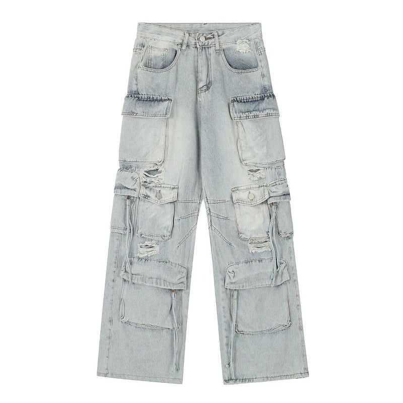 Unisex Classic Denim Jeans Loose Fit Daily Outdoor Wear - Image 4