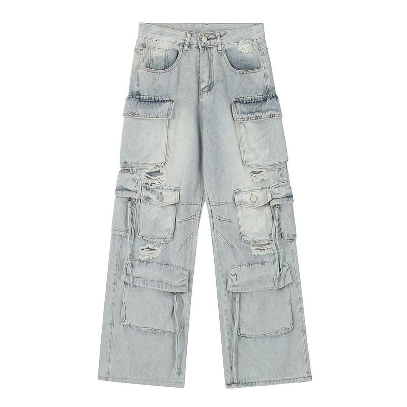 Unisex Classic Denim Jeans Loose Fit Daily Outdoor Wear - Image 1