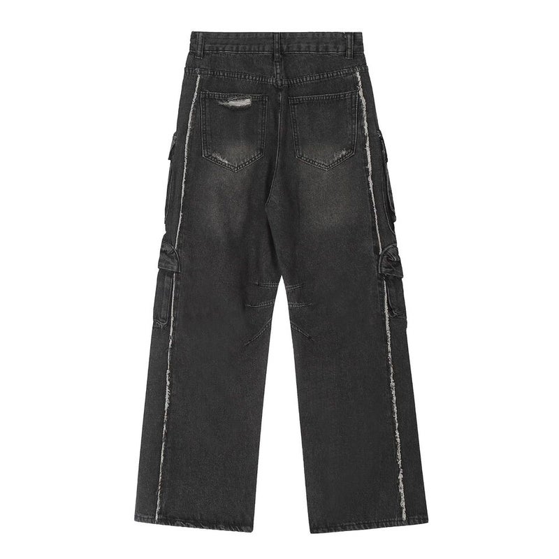 Unisex Classic Denim Jeans Loose Fit Daily Outdoor Wear - Image 3