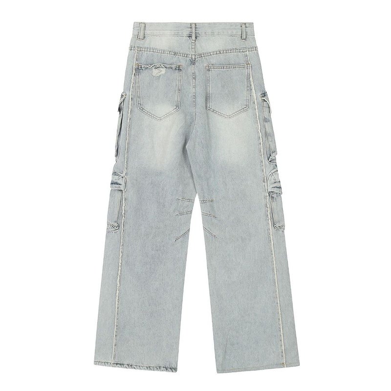 Unisex Classic Denim Jeans Loose Fit Daily Outdoor Wear - Image 2