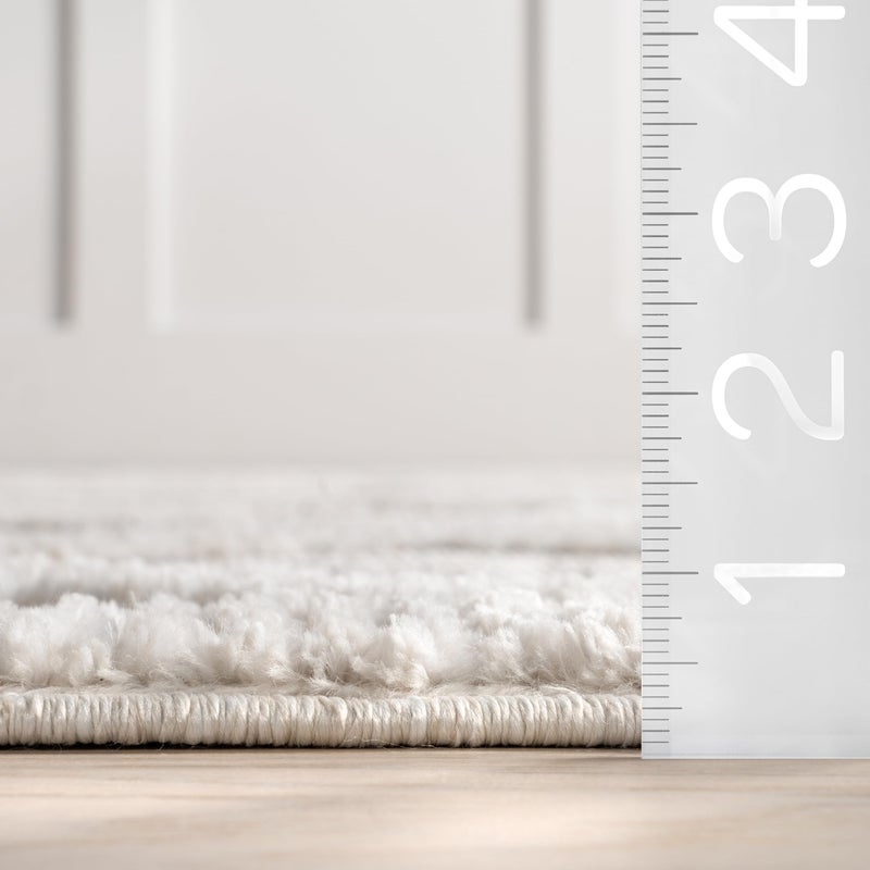 nuLOOM 5x8 Ansley Moroccan Tassel Area Rug, Light Grey, High-Low Textured Bohemian Design, Plush High Pile, Stain Resistant, For Bedroom, Living Room, Hallway, Entryway - Image 3