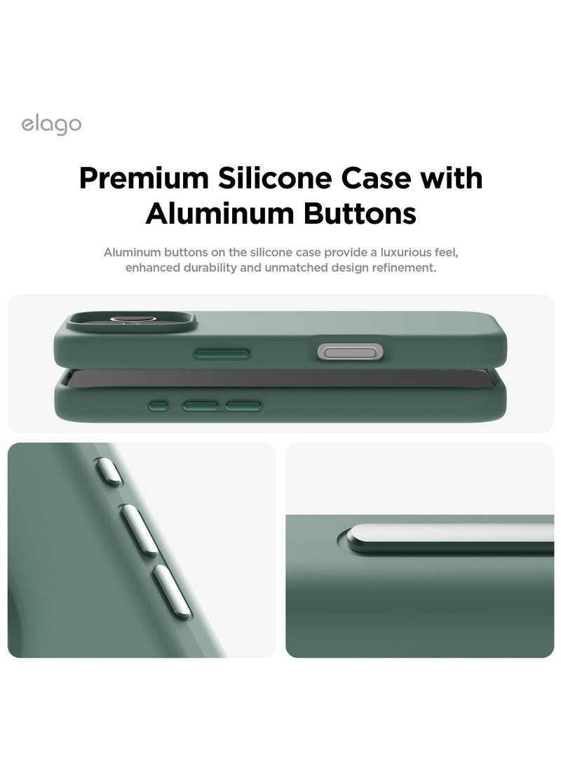 Elago Magnetic Liquid Silicone for iPhone 16 Pro MAX Case Cover Compatible with MagSafe Shockproof - Midnight Green - Image 4