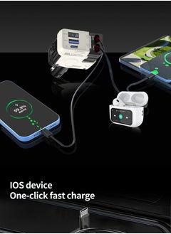 X-PRO5 Car Trucks Fast Charger 4 in 1 Dual Retractable Cable Dual Port USB C PD Fast Charging Adapter with Voltage Display Support 12v-24v  - Image 5