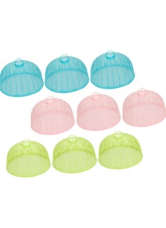 Kimaya 9pcs Dish Cover Plastic Tents Cake Dome Lid Plastic Dishes Infuser Mesh Protective Food Cover Small Food Cover Breathable Tableware Protective Film Vegetable Cover Plate re-usable  - Image 3
